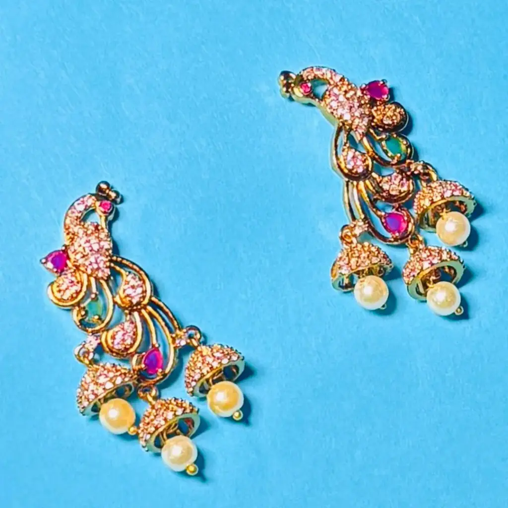 Regal Peacock Jhumki Antique finish
