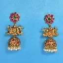 Vermilion Bridal Style Jhumka Earrings