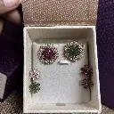 Interchangeable Flower Stud Earrings with Crystal Petals