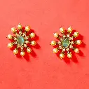 Floral Inspired Kundan Stud Earrings