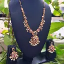 Gold-Toned Temple Set with Ruby & Pearl Accents