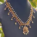 Lakshmi Pearl Temple Necklace Set – Antique Finish