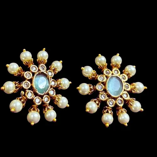 Floral Inspired Kundan Stud Earrings